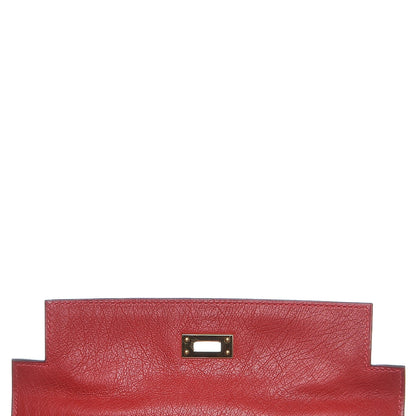 Hermes Ostrich Kelly Pochette Rouge Vif 18 of 35