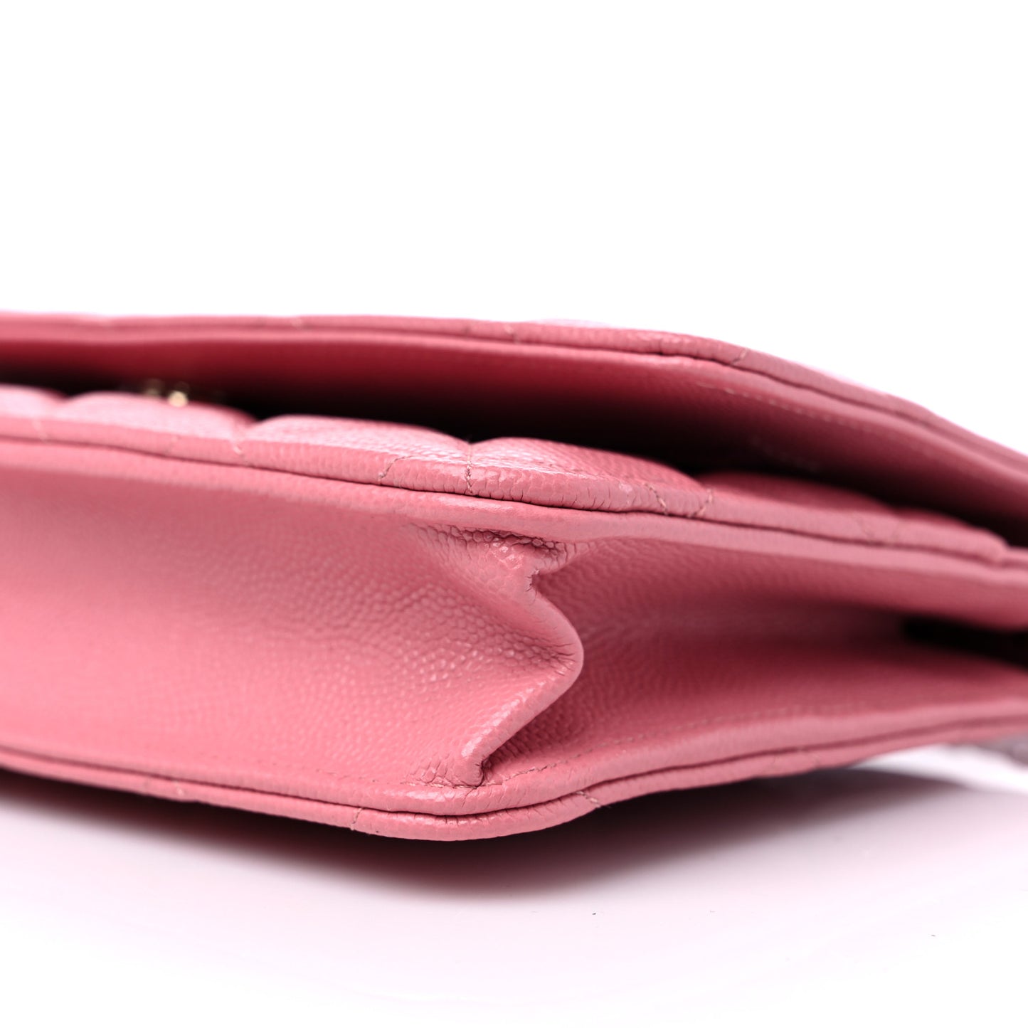 Caviar Quilted Wallet On Chain WOC Dark Pink