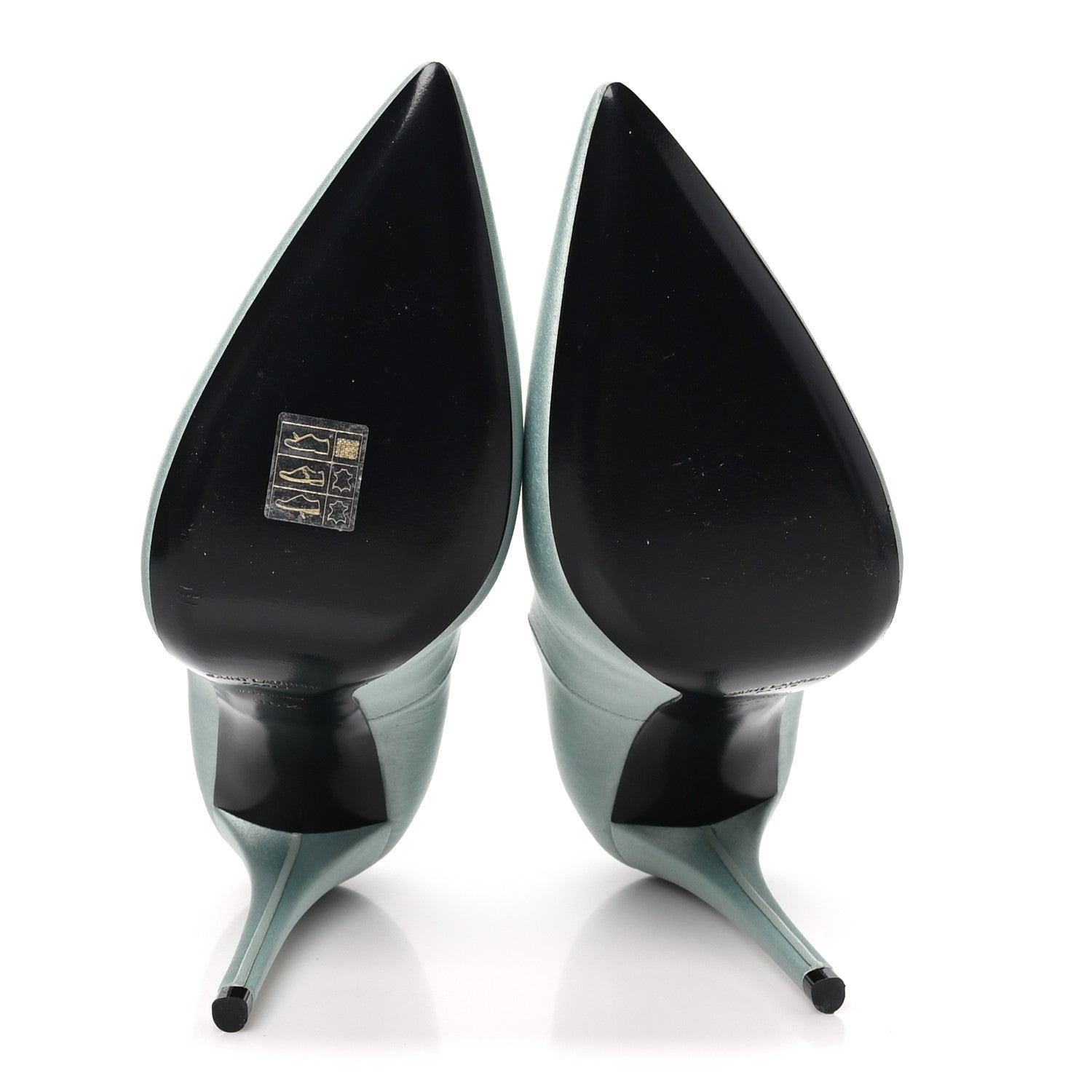 Saint Laurent Satin Crepe Monceau 110 Pumps 36.5 36.5 Light Green 6 of 8