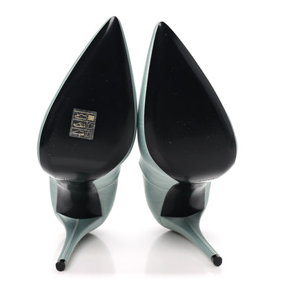 Saint Laurent Satin Crepe Monceau 110 Pumps 36.5 36.5 Light Green 6 of 8