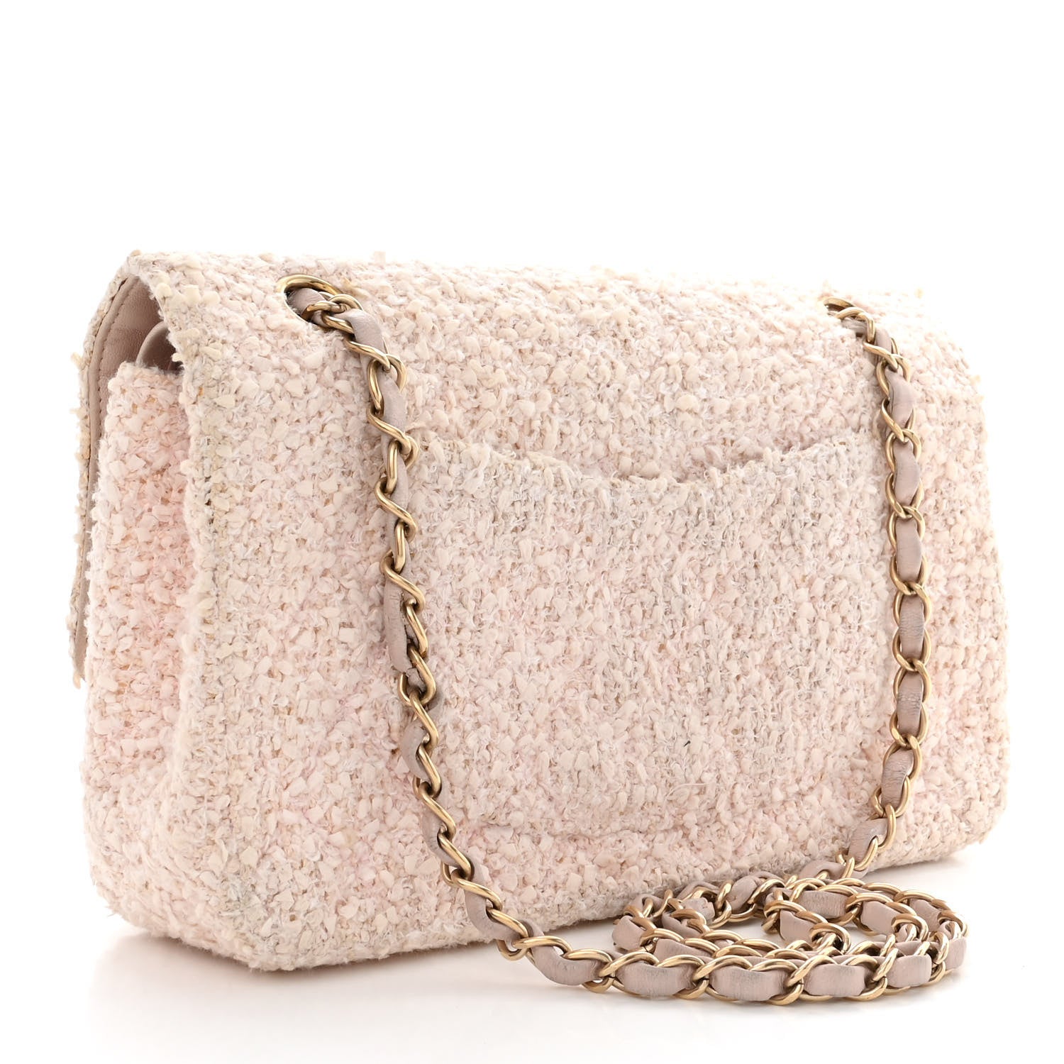 Chanel Tweed Medium Double Flap Pink 3 of 18