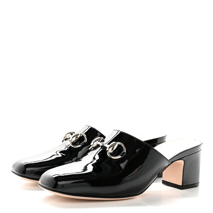 Gucci Patent Lexi Horsebit Mules 36.5 Black 3 of 11