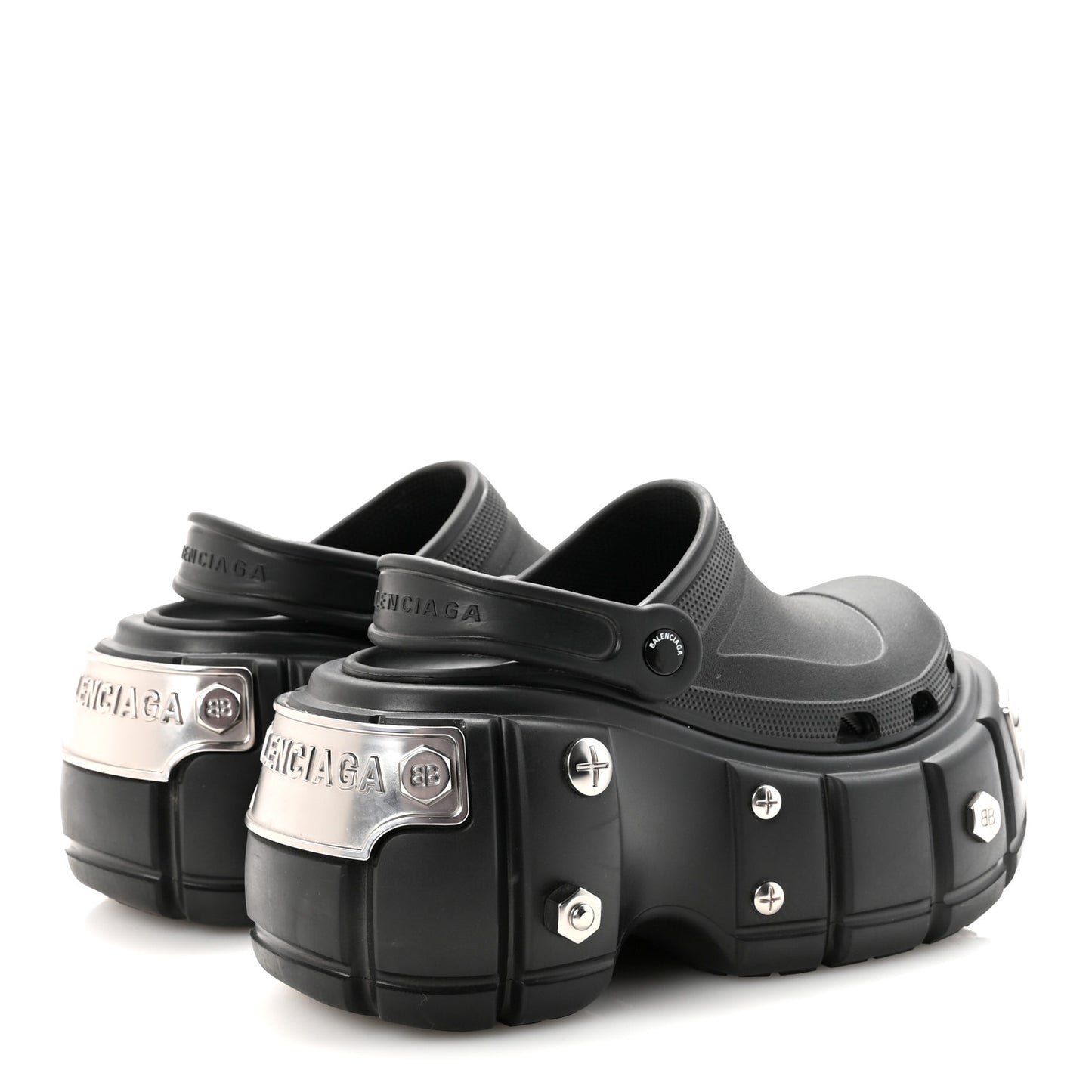 X CROCS Rubber Hardcroc Platform Sandals 39 Black