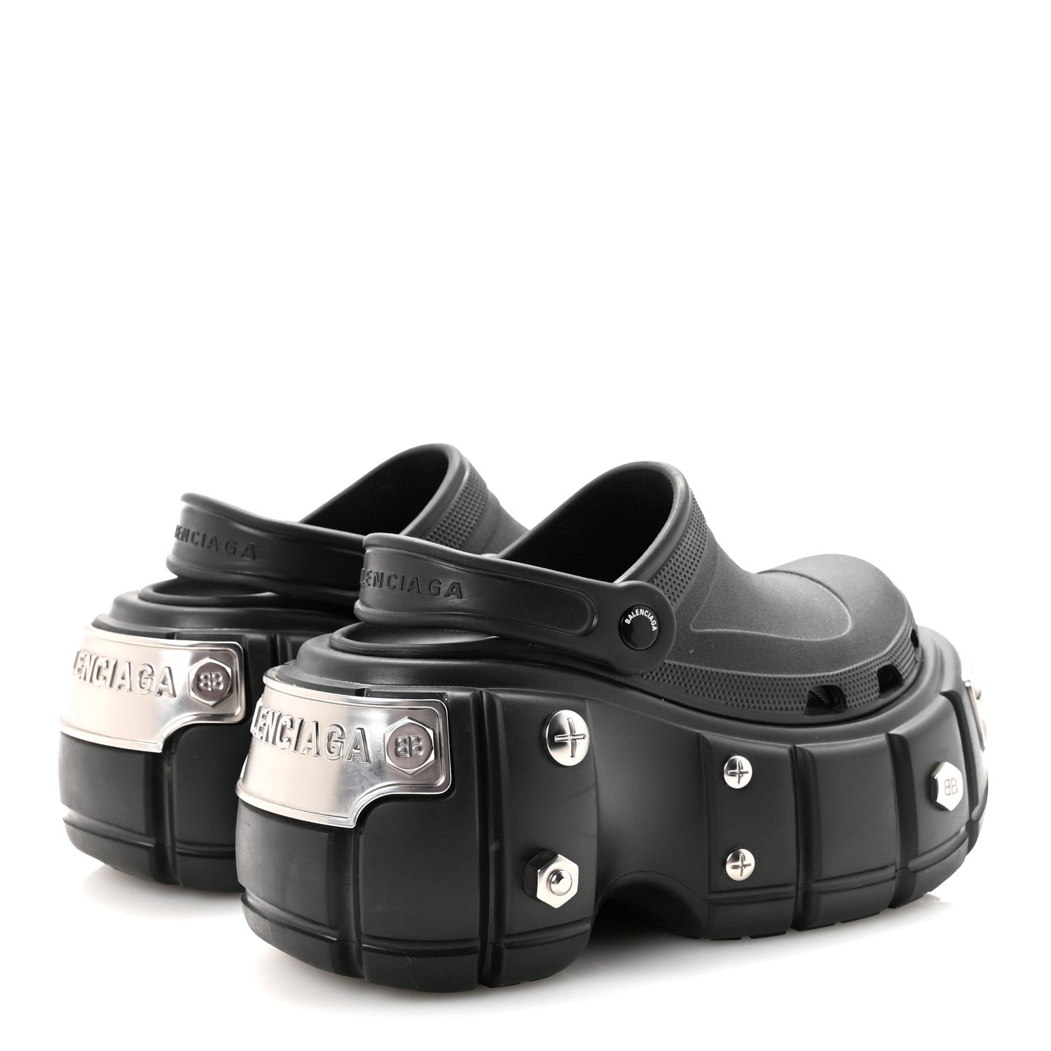 Balenciaga X CROCS Rubber Hardcroc Platform Sandals 39 Black 5 of 8