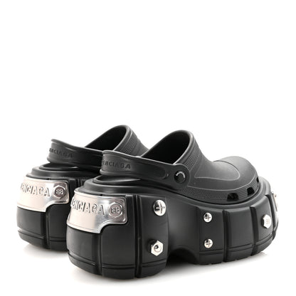 Balenciaga X CROCS Rubber Hardcroc Platform Sandals 39 Black 5 of 8