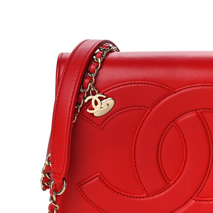 Chanel Lambskin CC Mania Flap Bag Red 7 of 9