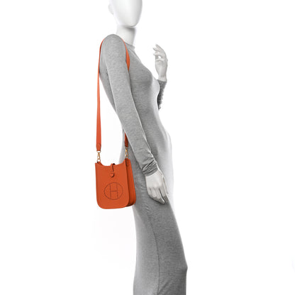Hermes Taurillon Clemence Evelyne TPM Orange 2 of 11