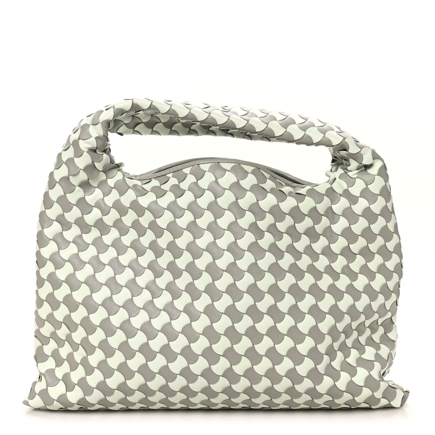 Calfskin Intrecciato Small Hop Agate Glacier