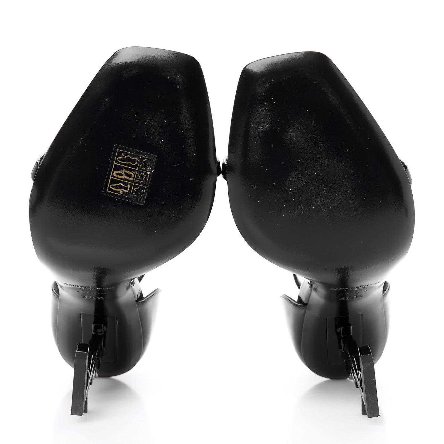 Patent Calfskin Opyum 110 Sandals 38.5 Black