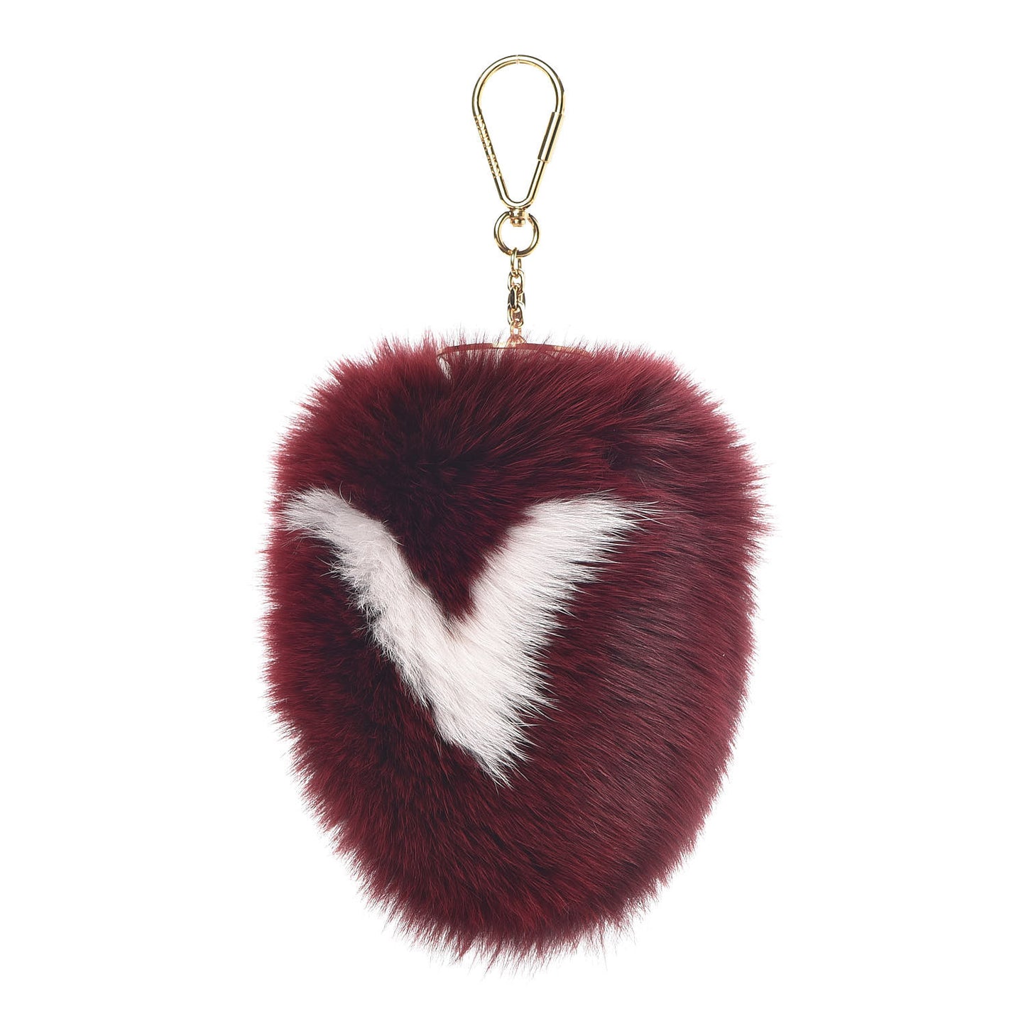 Fox Fur Fuzzy V Bag Charm Amarante