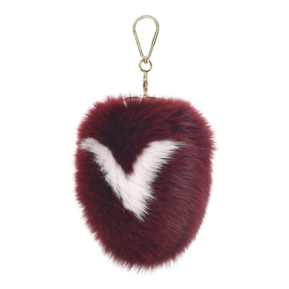 Louis Vuitton Fox Fur Fuzzy V Bag Charm Amarante 1 of 4