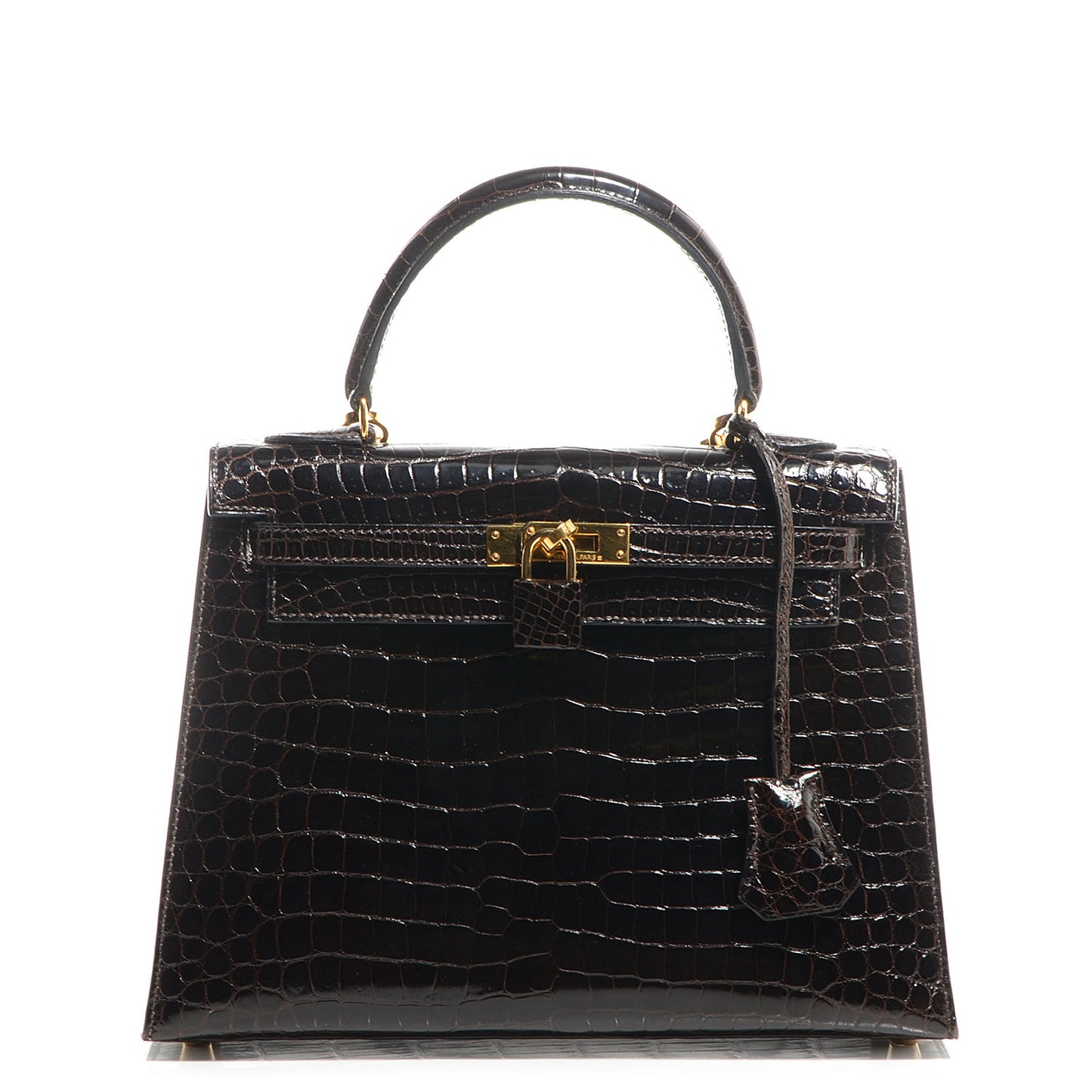 Shiny Porosus Crocodile Kelly Sellier 25 Cocoan