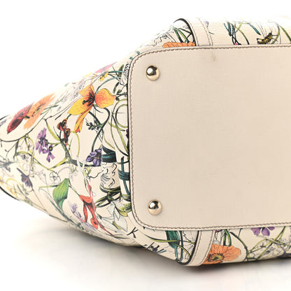 Gucci Calfskin Flora Infinity Medium Nice Tote Off White 9 of 10