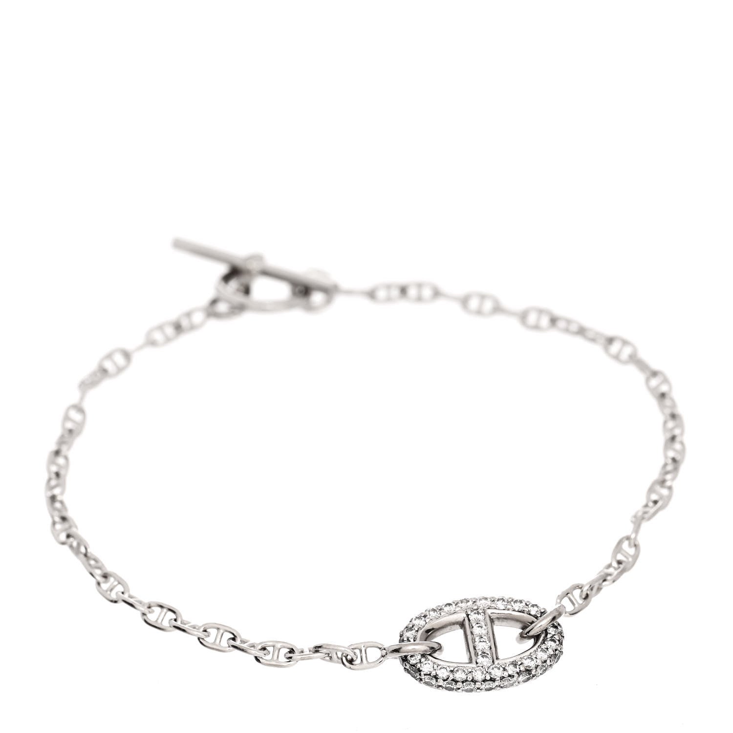 Hermes 18K White Gold Diamond Farandole Bracelet SH 1 of 4