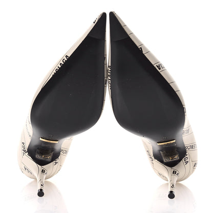 Balenciaga GUCCI X BALENCIAGA Nappa Charlotte Allover Logo Pumps 37 Mystic White Black 6 of 9
