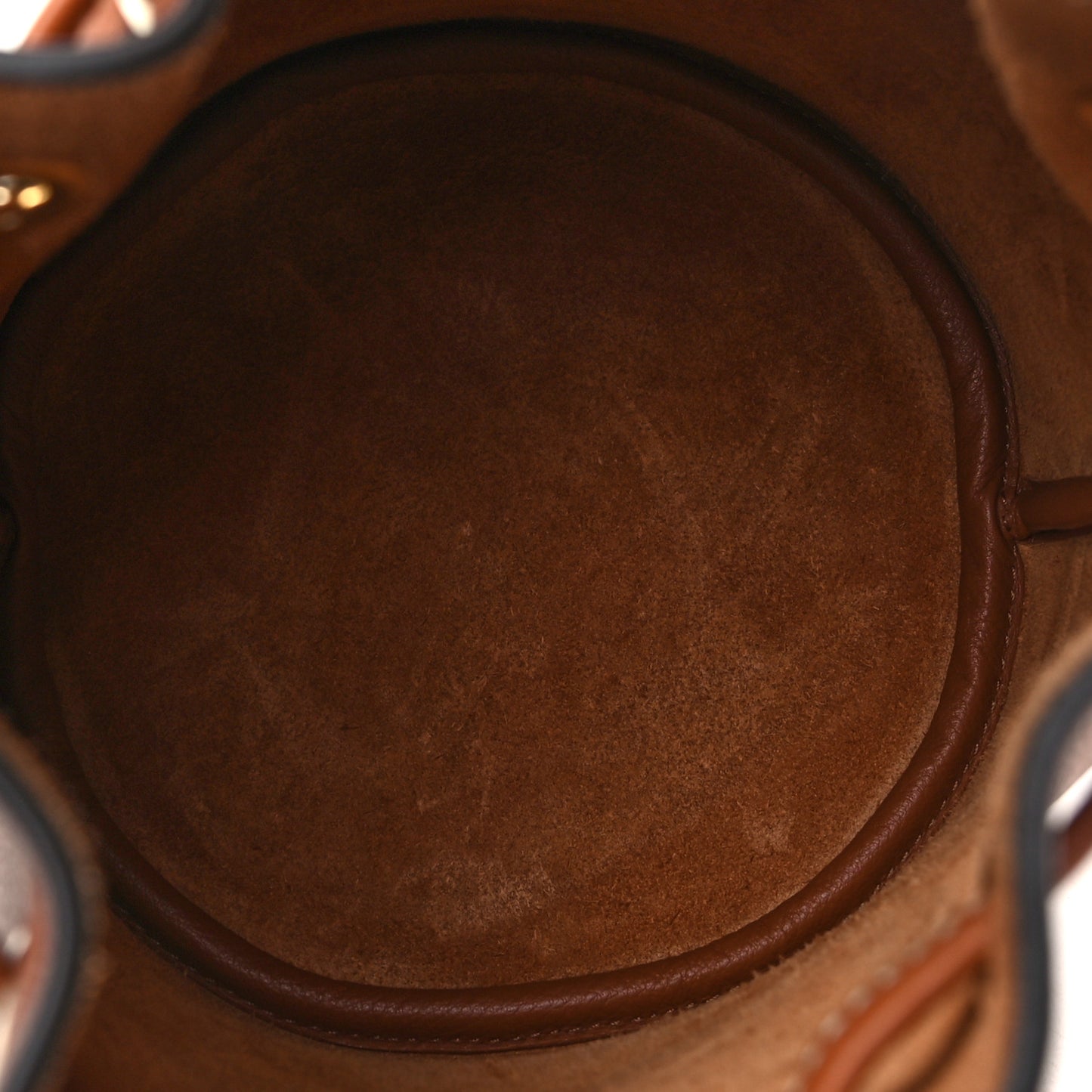 Calfskin Teen Clara Drawstring Bucket Bag Tan