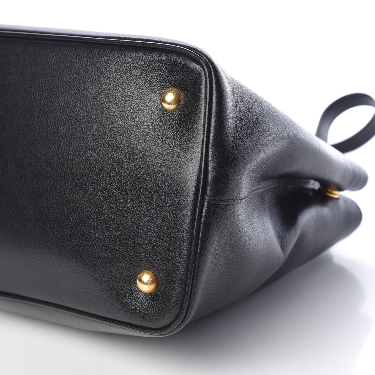 Prada Glace Calfskin Embossed Logo Tote Black 11 of 11