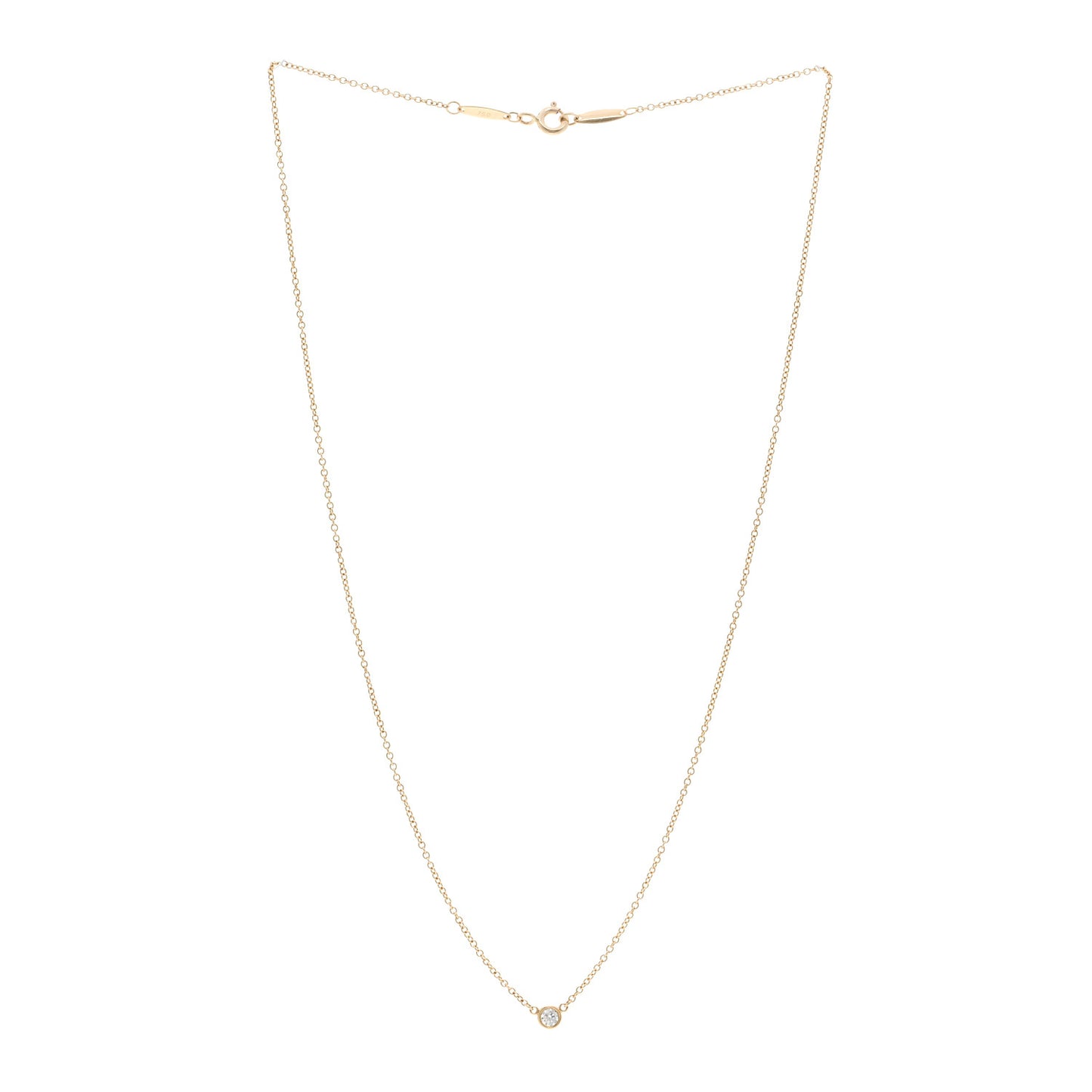 18K Yellow Gold Diamond .08ct Elsa Peretti Diamonds by the Yard Pendant Necklace