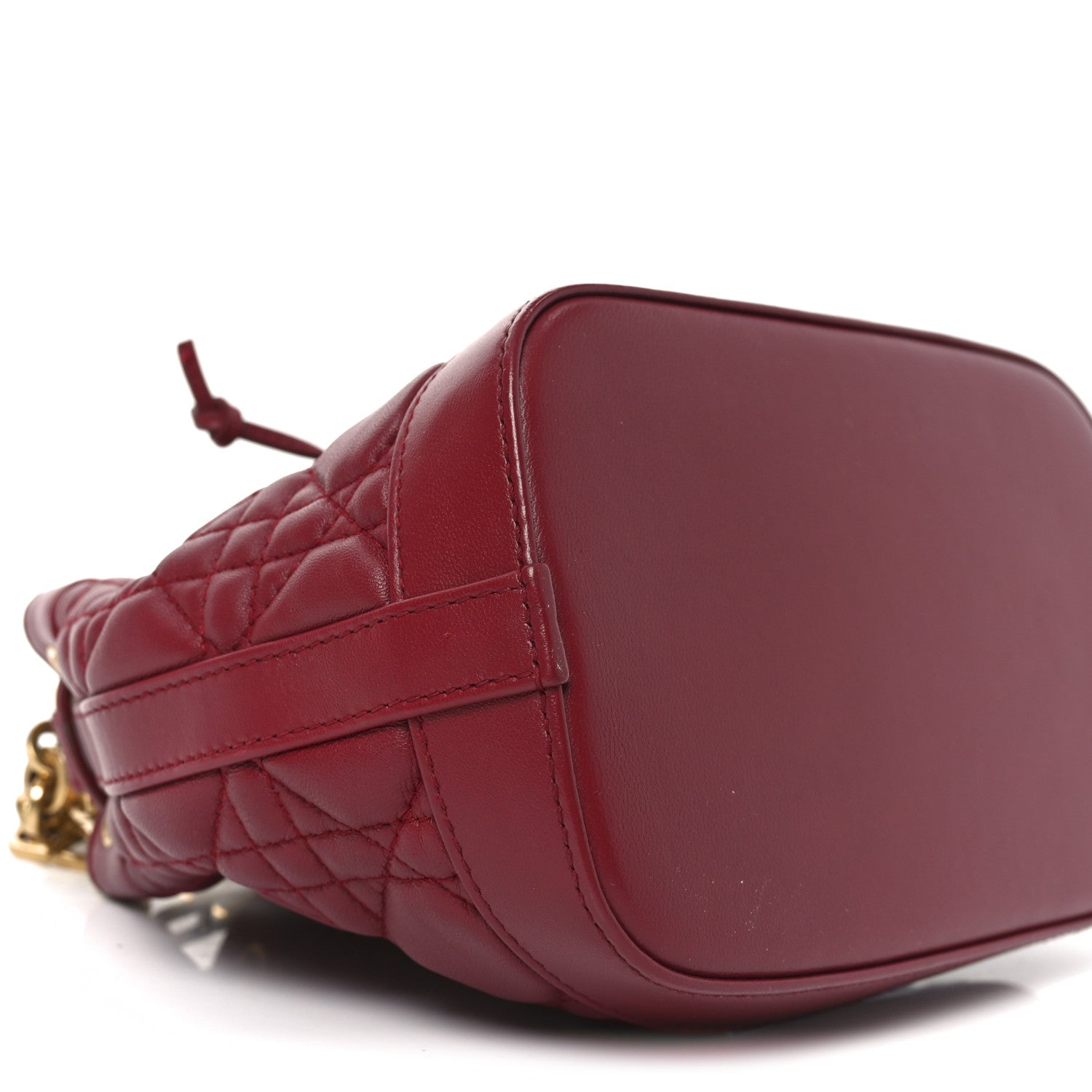 Christian Dior Lambskin Cannage Miss Dior Bucket Bag Cherry Red 9 of 10