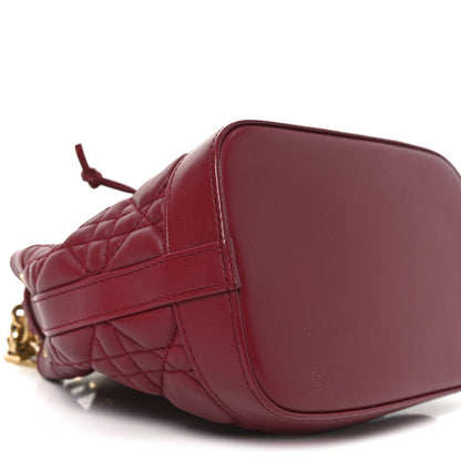 Christian Dior Lambskin Cannage Miss Dior Bucket Bag Cherry Red 9 of 10