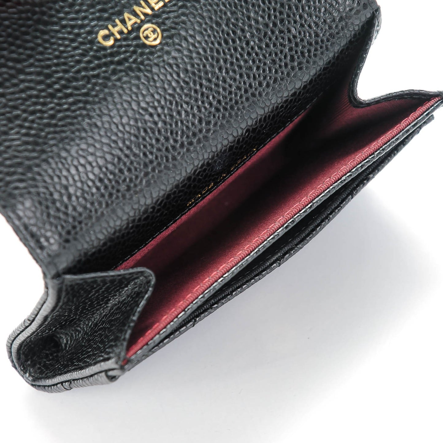 Caviar Quilted Flap Card Holder Black