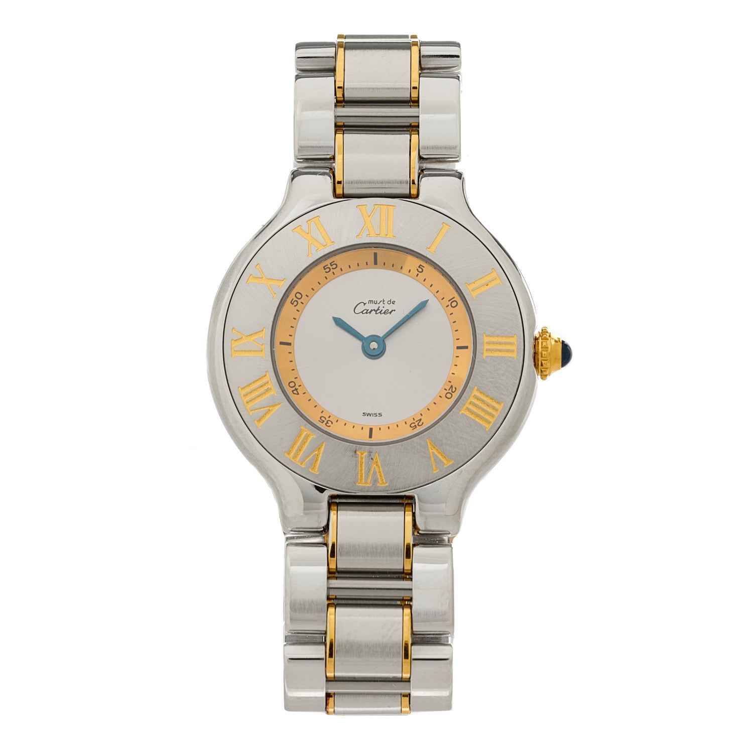 Cartier Stainless Steel 18K Yellow Gold 28mm Must de 21 Quartz Watch 1 of 4