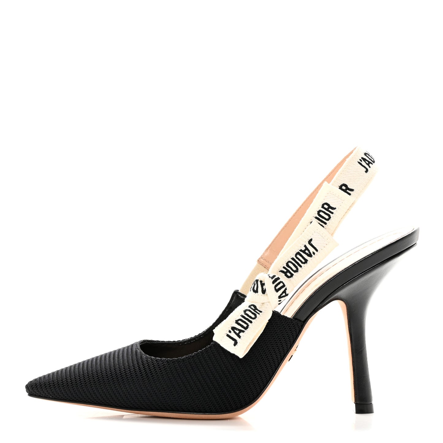 Technical Canvas Ribbon J'Adior Slingback 100mm Pumps 38 Black