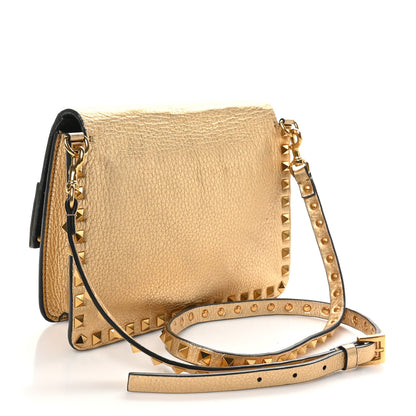Valentino Garavani Metallic Vitello Rockstud Side Slip Crossbody Bag  Antique Brass 3 of 9