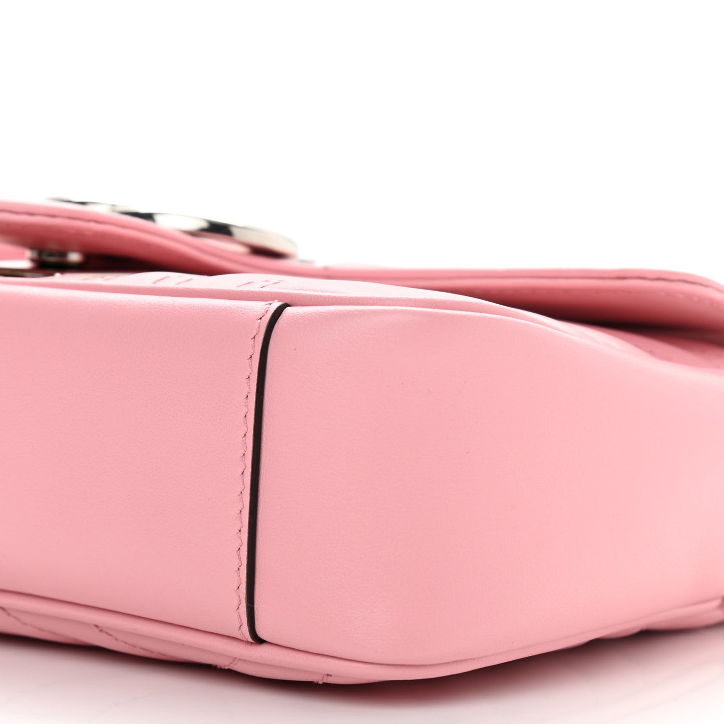 Calfskin Matelasse Mini GG Marmont Shoulder Bag Wild Rose