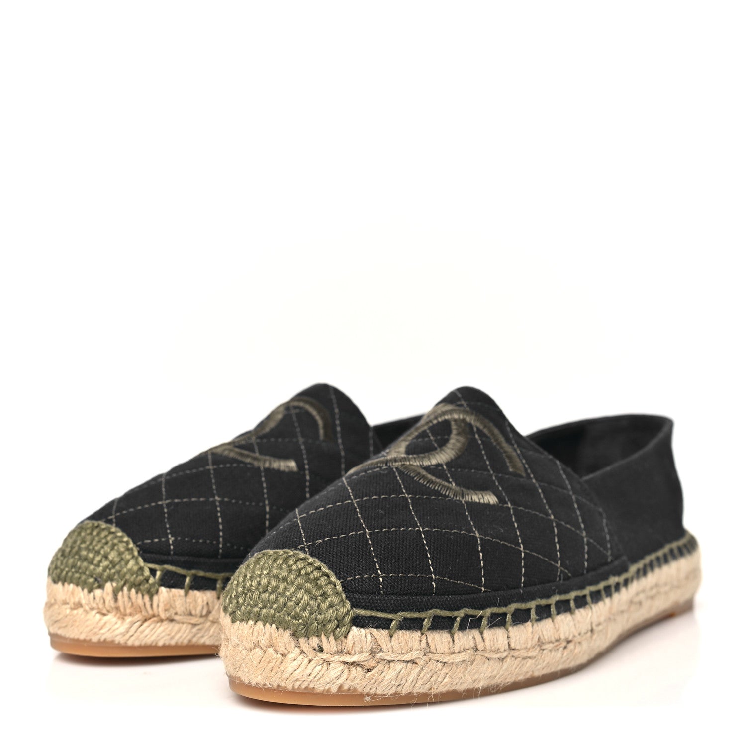 Chanel Fabric Biarritz CC Espadrilles  40 Blue Green 4 of 9