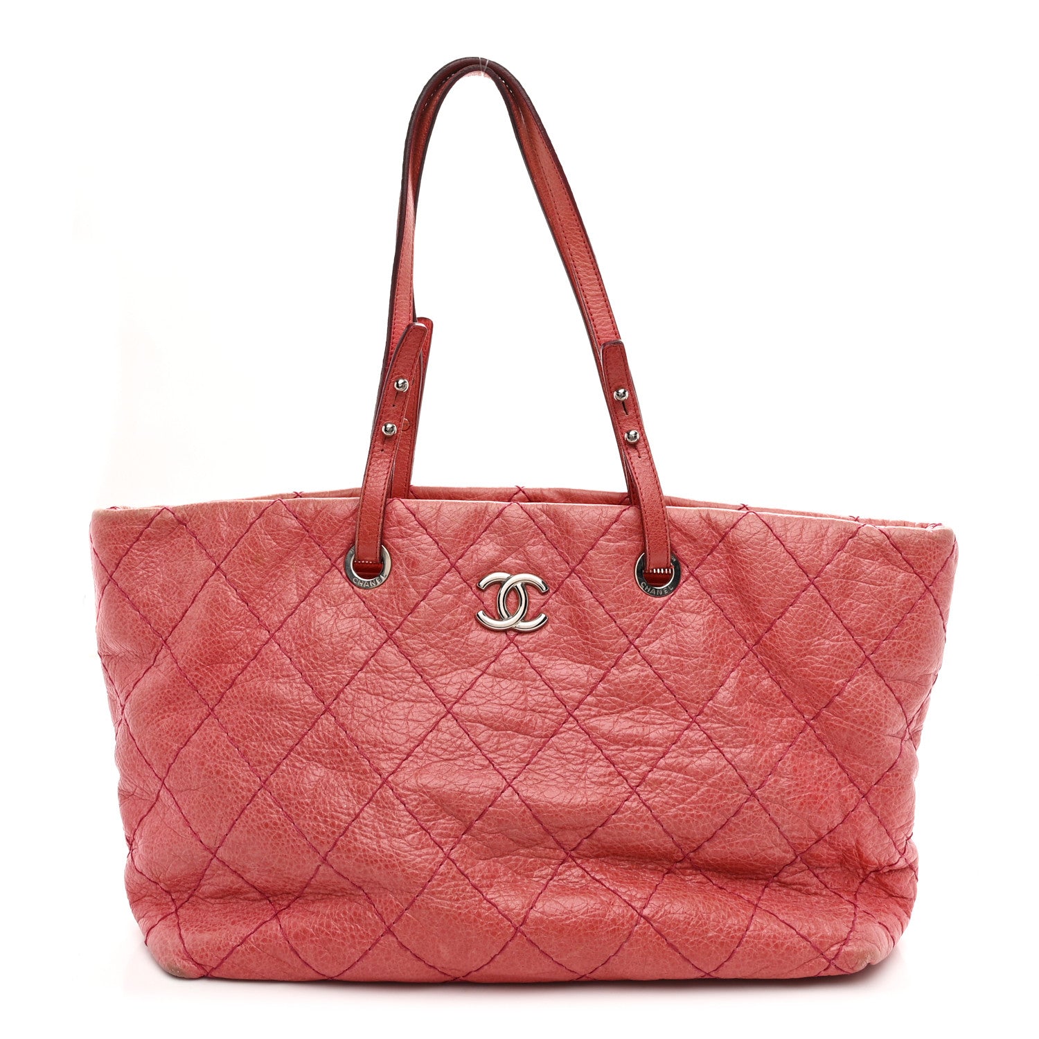 Chanel Glazed Calfskin Large On The Road Tote Pink 1 of 11