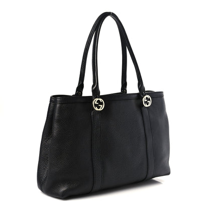 Gucci Pebbled Calfskin Old Libeccio Miss GG Tote Black 3 of 9