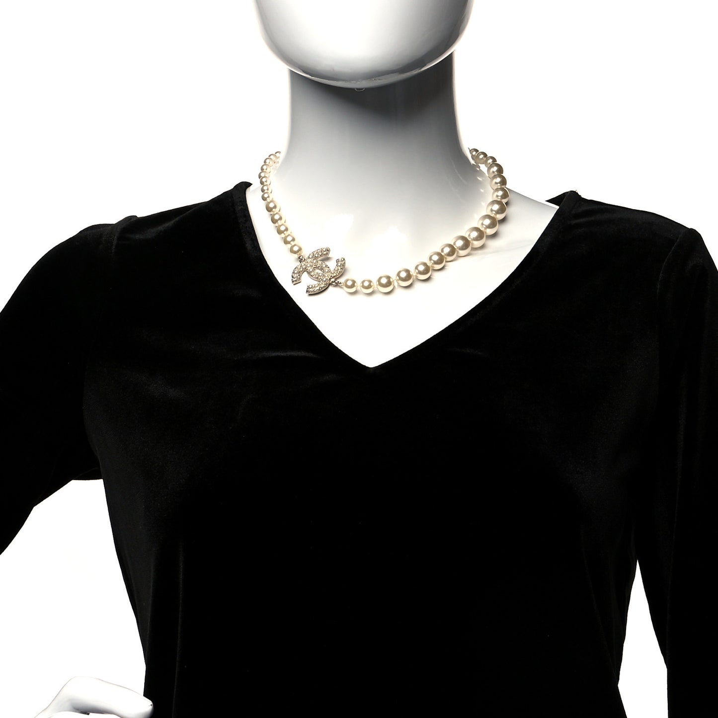 Pearl CC 100th Anniversary Necklace Light Gold