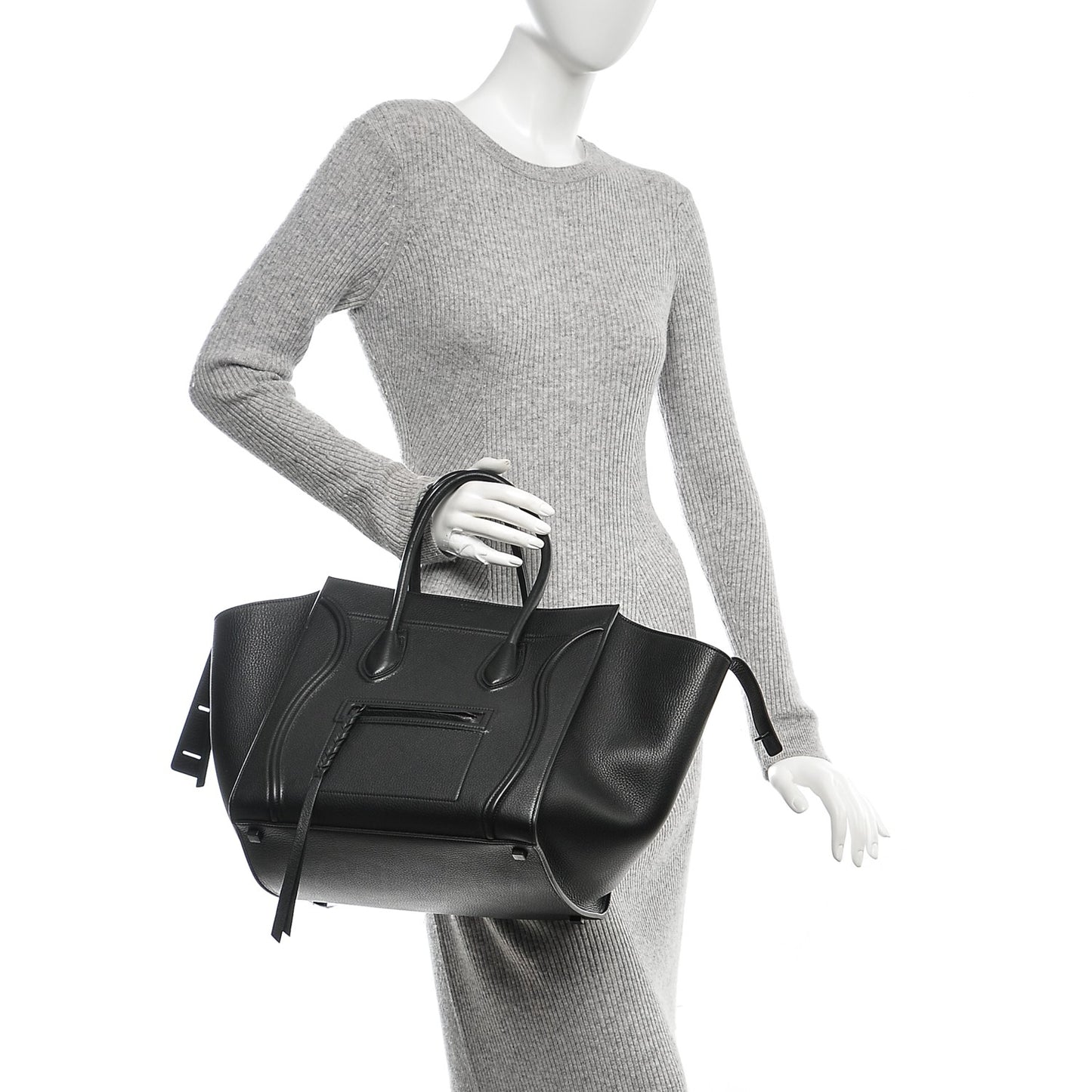 Supple Calfskin Medium Phantom Luggage Black