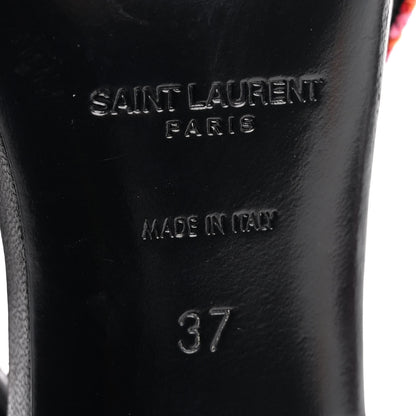 Saint Laurent Tweed Cap Toe Vesper Slingback Pumps 37 Pink 8 of 13