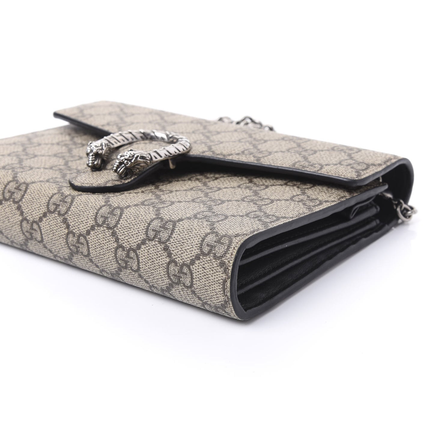 GG Supreme Monogram Mini Dionysus Chain Wallet Beige Black