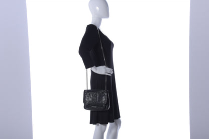 Saint Laurent Crinkled Calfskin Matelasse Monogram Baby Niki Chain Satchel Black 2 of 18