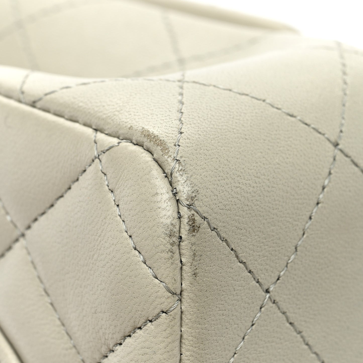 Lambskin Quilted Small Double Flap Grey