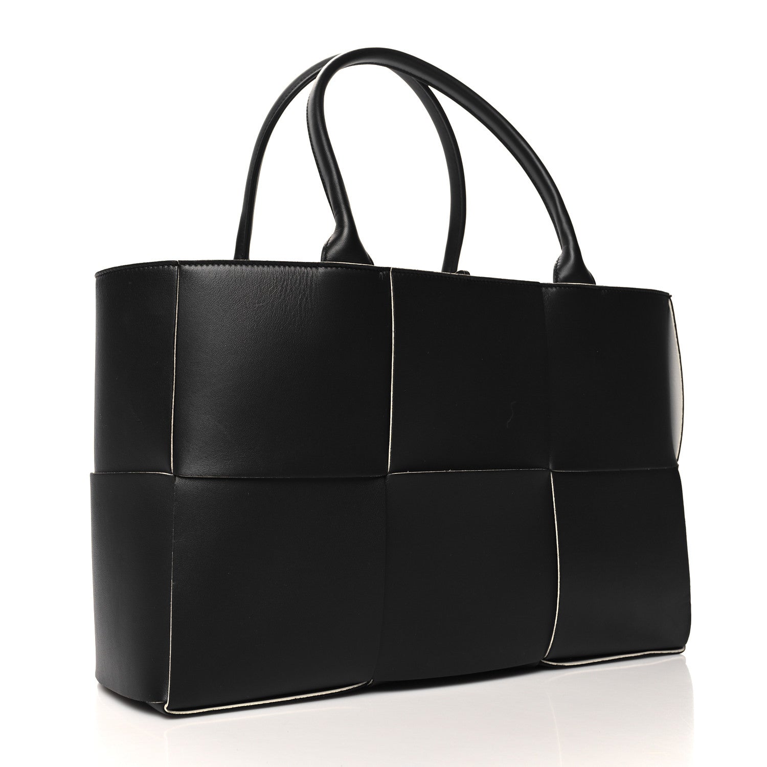 Bottega Veneta Nappa Maxi Intrecciato Arco Tote Black White 4 of 11