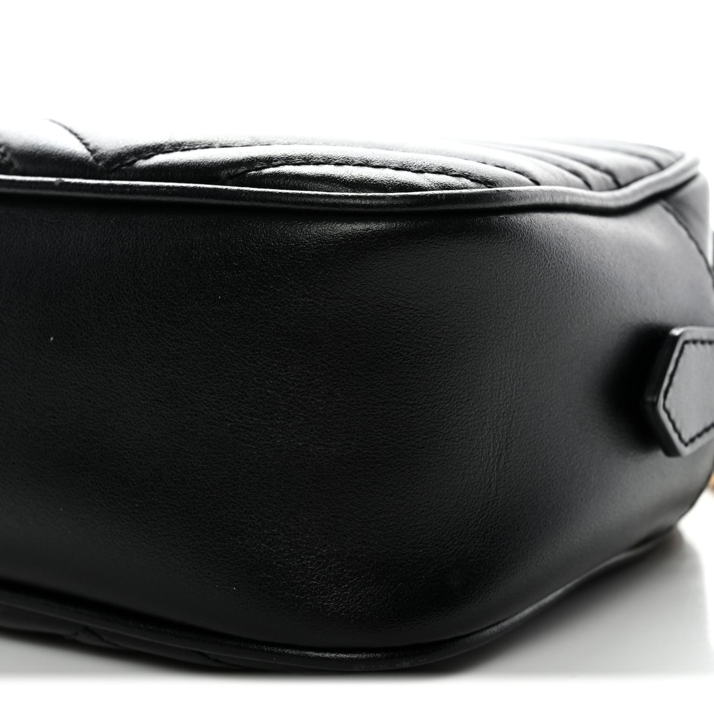 Calfskin Matelasse Small GG Marmont Chain Shoulder Bag Black