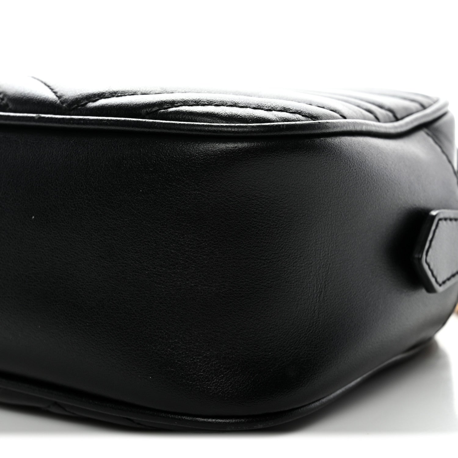Gucci Calfskin Matelasse Small GG Marmont Chain Shoulder Bag Black 10 of 14