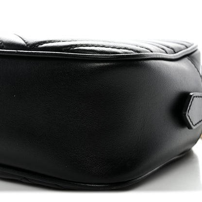 Gucci Calfskin Matelasse Small GG Marmont Chain Shoulder Bag Black 10 of 14