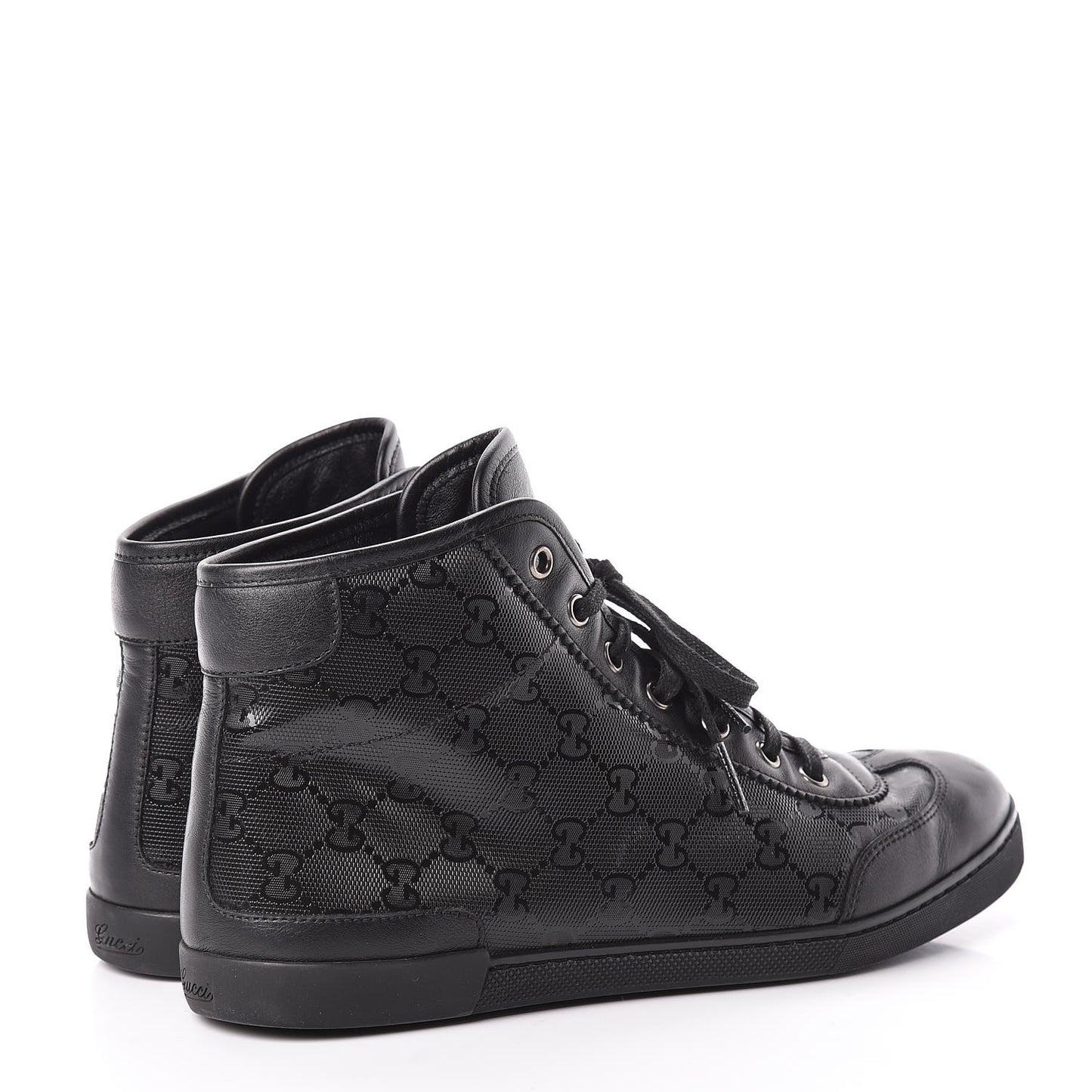 Imprime Monogram Womens High Top Sneakers 39 Black