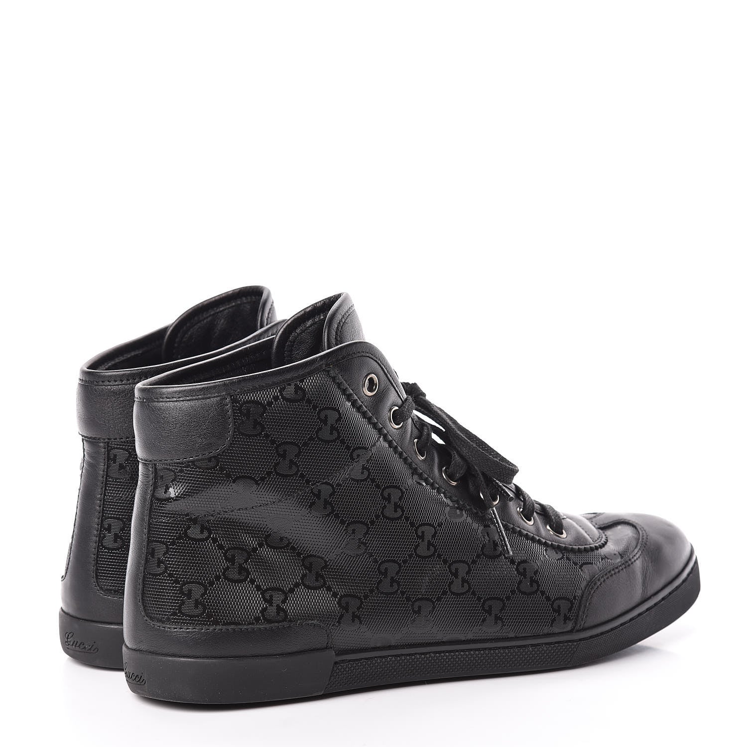 Gucci Imprime Monogram Womens High Top Sneakers 39 Black 4 of 12