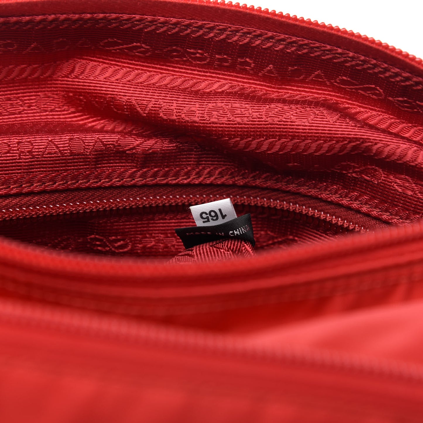 Tessuto Nylon Saffiano Messenger Bag Red