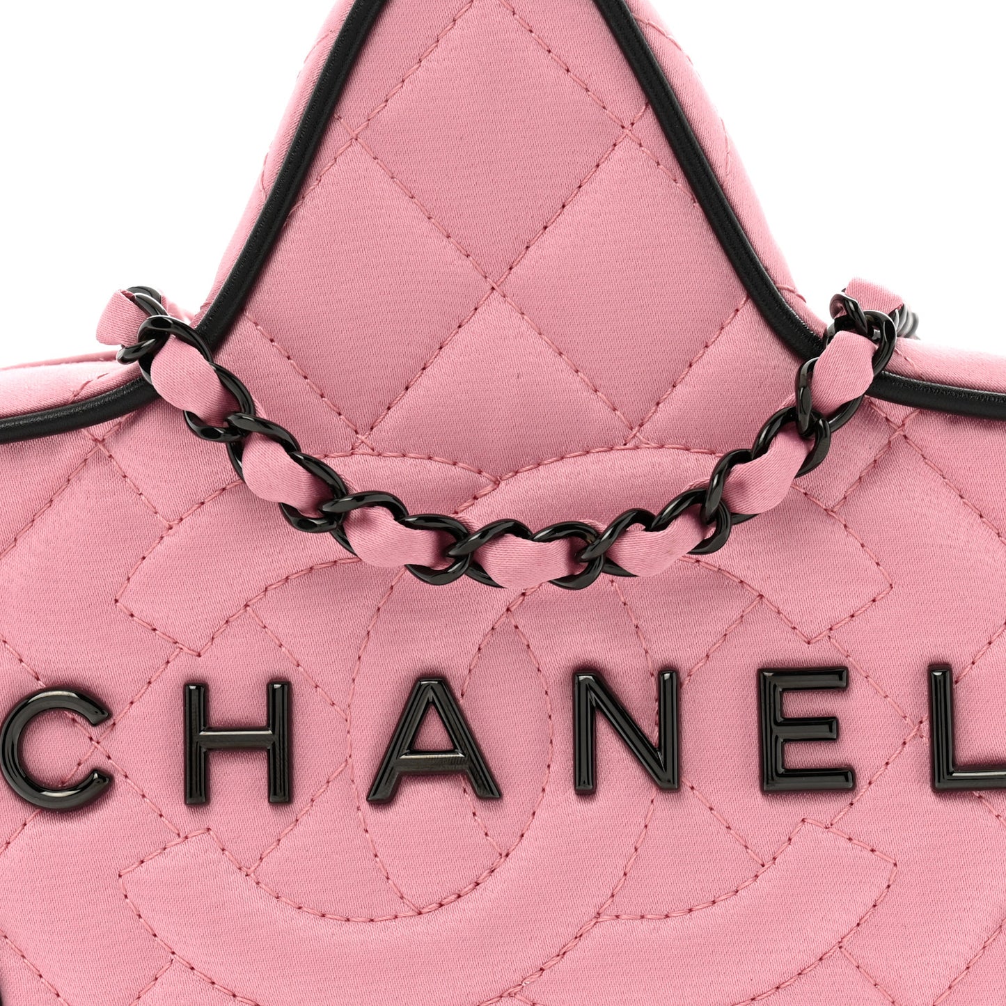 Satin Quilted Walk Of Fame Star Bag Pink