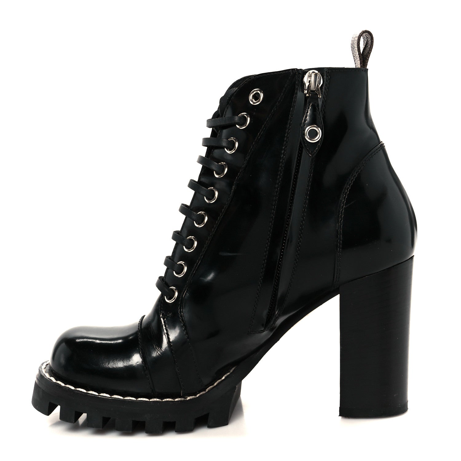 Louis Vuitton Patent Calfskin Star Trail Ankle Boots 37.5 Black 1 of 8