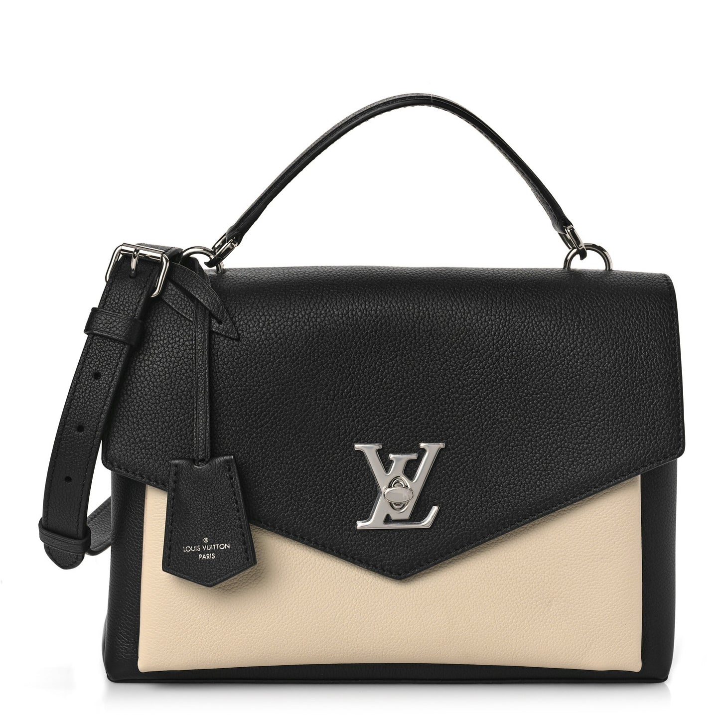 Soft Calfskin My Lockme Top Handle Vanille Black