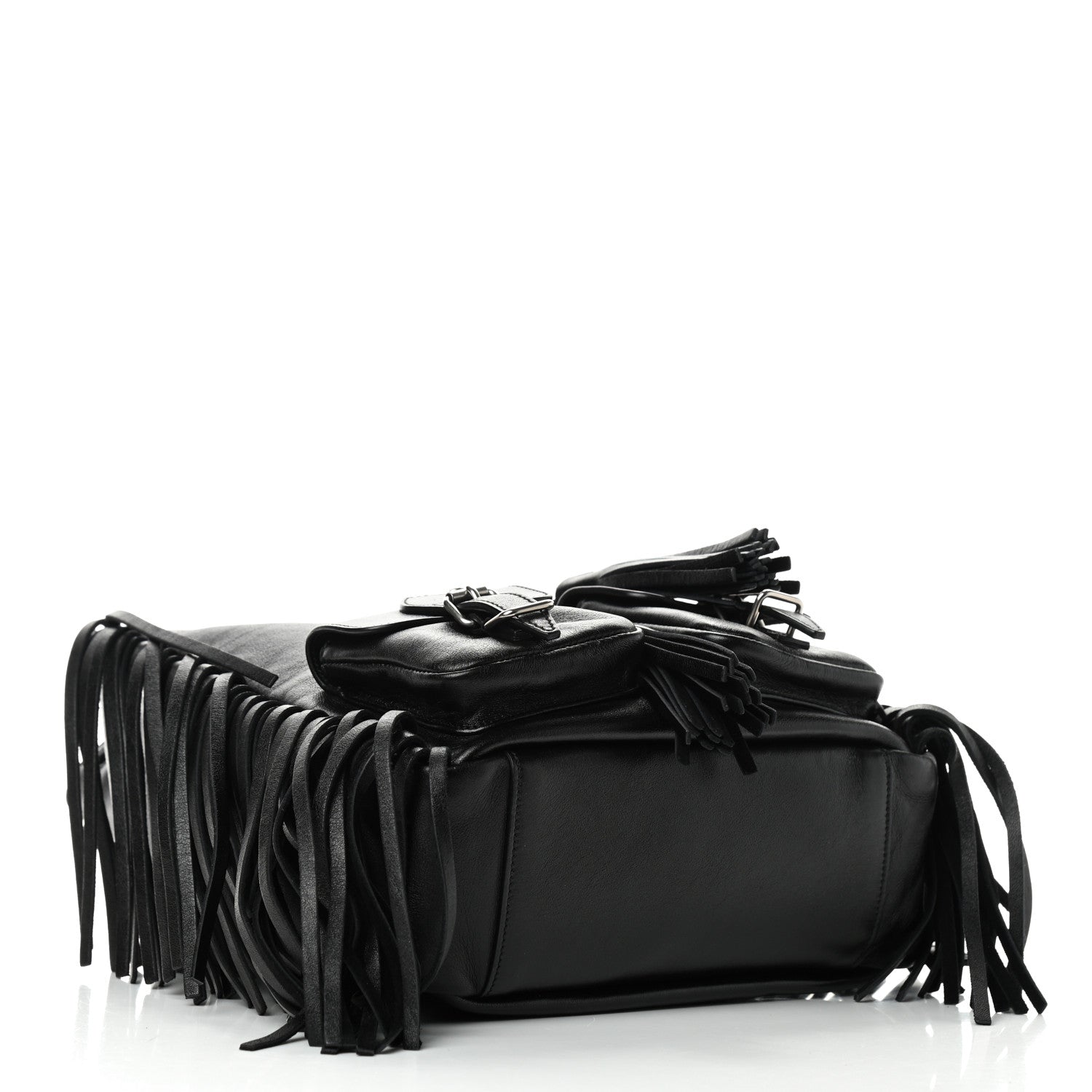 Saint Laurent Calfskin Fringe Festival Backpack Black 3 of 8