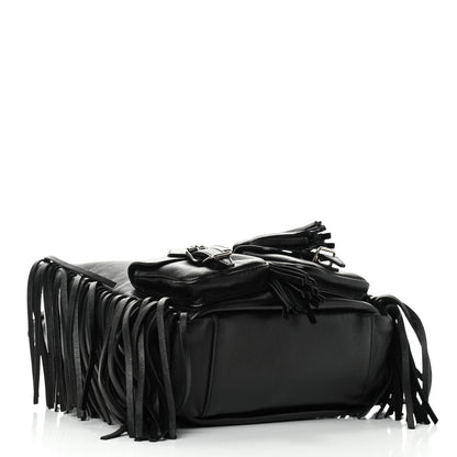 Saint Laurent Calfskin Fringe Festival Backpack Black 3 of 8